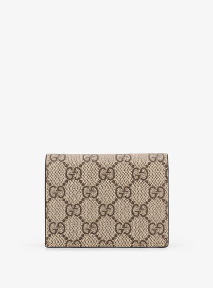 Gucci Mini Leather Wallet And Gg Supreme Fabric