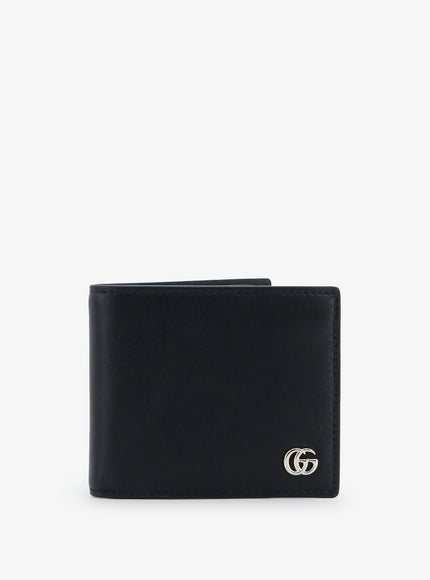 Gucci Gg Marmont Bi-Fold Leather Wallet Uni Black