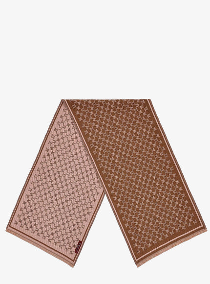 Gucci Wool Scarf With Gg Motif Uni Brownpink