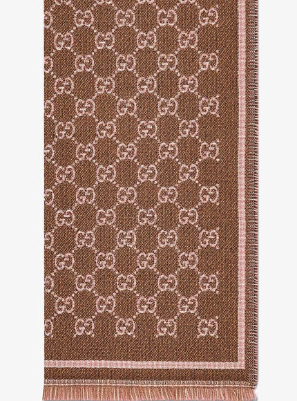 Gucci Wool Scarf With Gg Motif