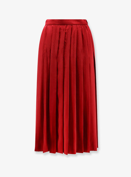 Gucci Silk Midi Skirt With Floral Print Fire
