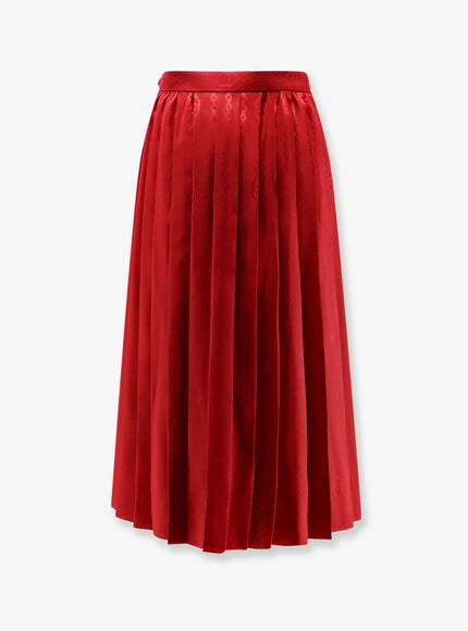 Gucci Silk Midi Skirt With Floral Print