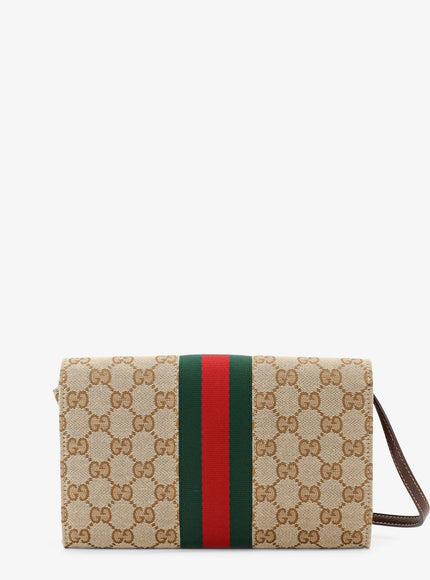 Gucci Gucci Horsebit Web Gg Fabric Wallet