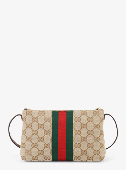 Gucci Gg Fabric Crossbody With Nastro Web Detail On The Front