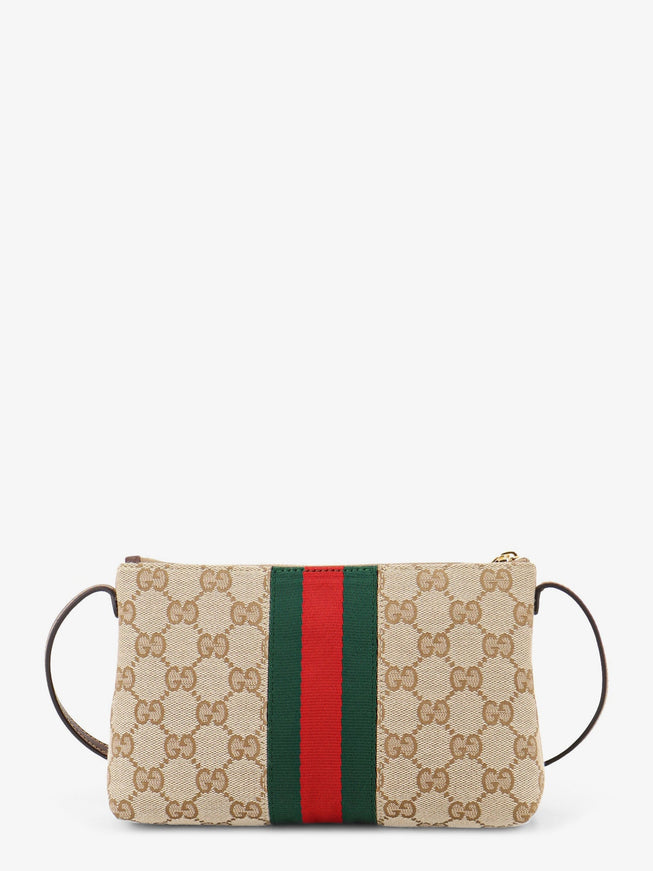 Gucci Gg Fabric Crossbody With Nastro Web Detail On The Front