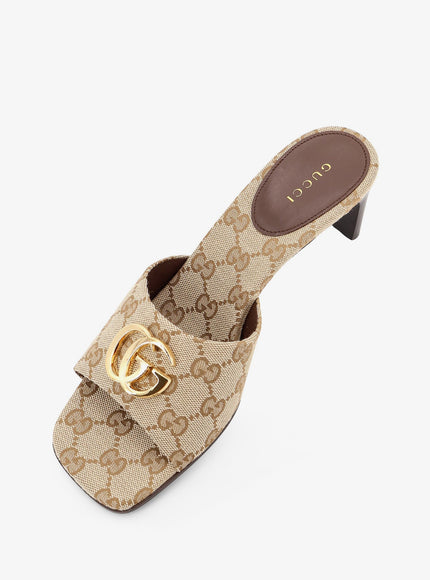 Gucci Gg Fabric Sandals With Logo On The Front