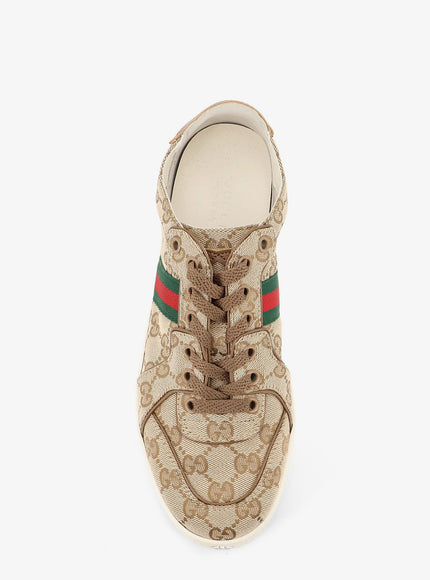 Gucci Stretch Gg Fabric Sneakers With Nastro Web On The Side