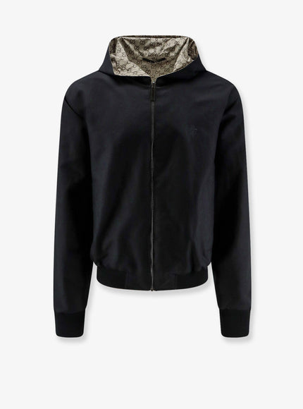 Gucci Reversible Cotton And Gg Nylon Jacket Black