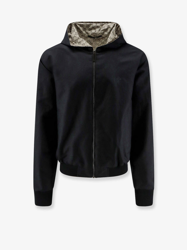 Gucci Reversible Cotton And Gg Nylon Jacket Black
