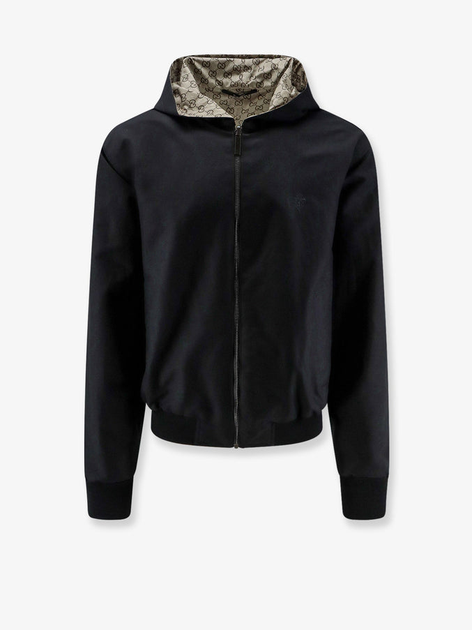 Gucci Reversible Cotton And Gg Nylon Jacket Black