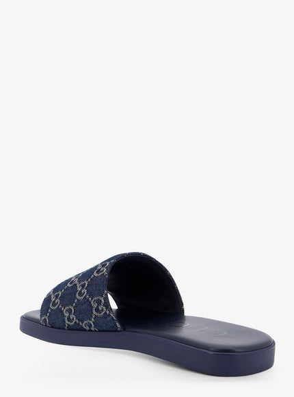Denim Sandals With Gg Motif
