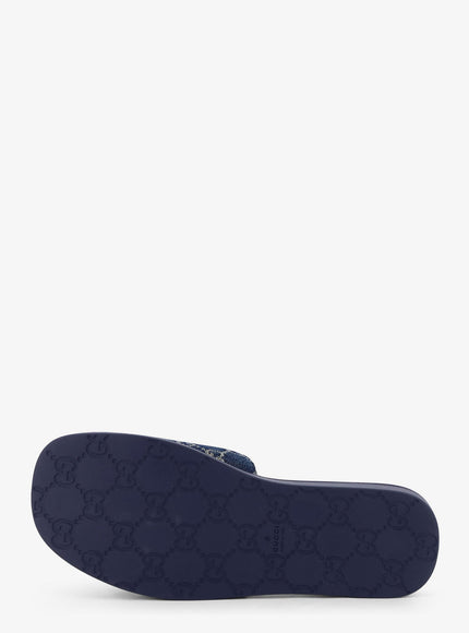 Denim Sandals With Gg Motif