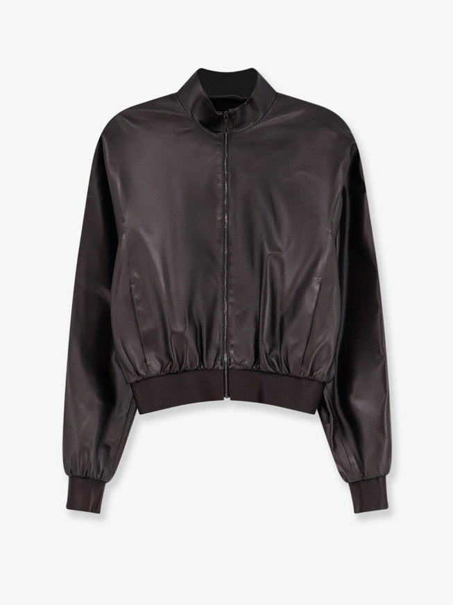 Gucci Soft Nappa Leather Bomber Jacket Darkchocolate