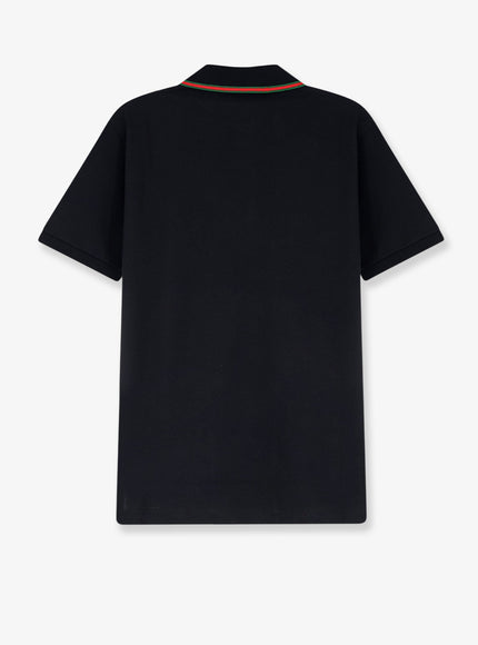 Gucci Cotton Polo With Nastro Web Detail On The Collar