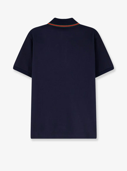 Gucci Cotton Polo With Nastro Web Detail On The Collar