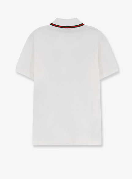 Gucci Cotton Polo With Nastro Web Detail On The Collar
