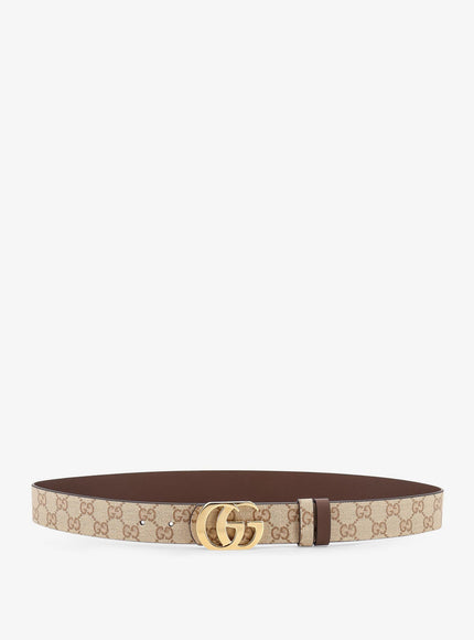 Gucci Gg Marmont Gg Fabric Reversible Belt Vintsanddkbrown