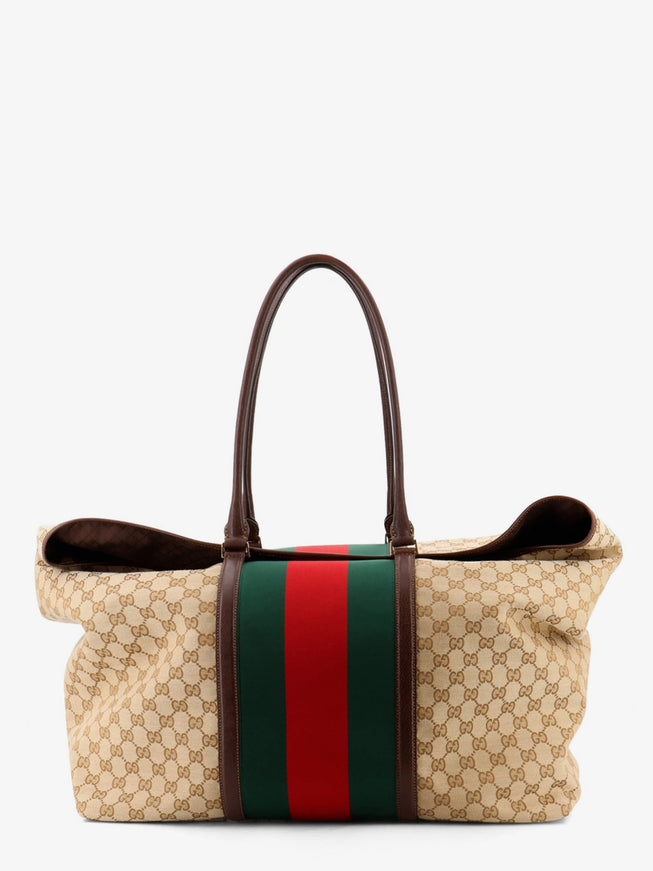 Gucci Gg Fabric Travel Bag With Web Detail On The Front Uni Vintsanddkbr