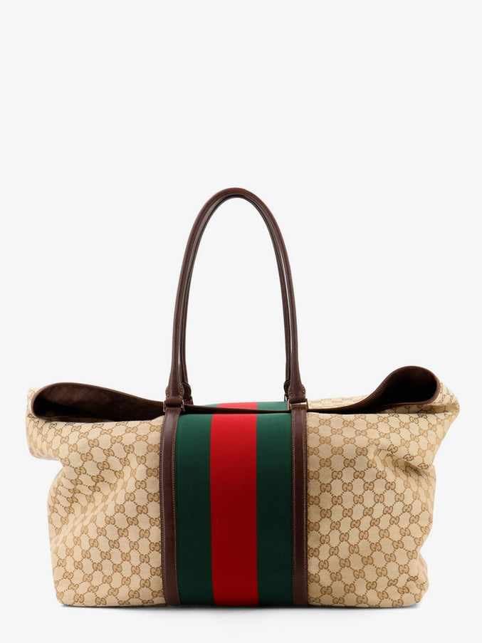 Gucci Gg Fabric Travel Bag With Web Detail On The Front Uni Vintsanddkbr