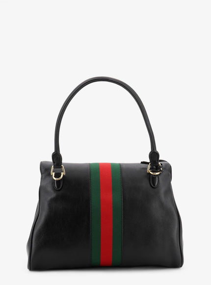 Gucci Paparazzo Leather Handbag With Front Web Detail
