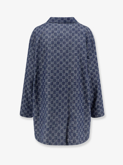 Gucci Cotton Shirt With All-Over Gg Motif