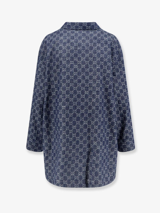 Gucci Cotton Shirt With All-Over Gg Motif