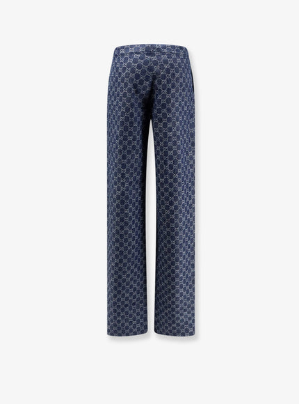 Gucci Cotton Denim Trousers With GG Motif