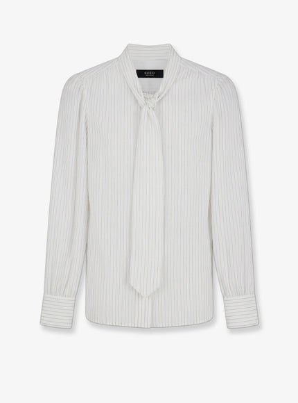 Gucci Striped Silk Shirt Whiteazure