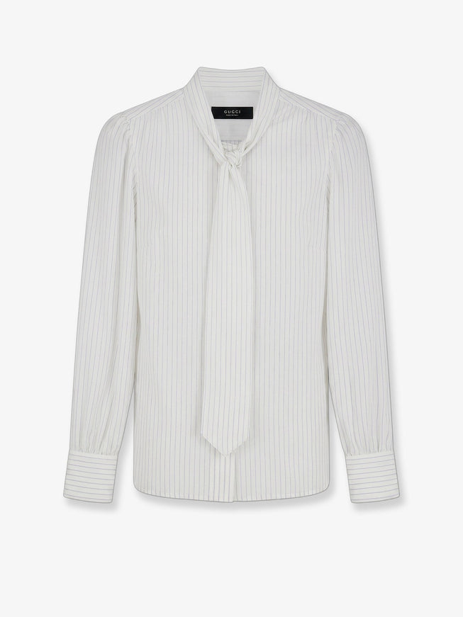 Gucci Striped Silk Shirt Whiteazure