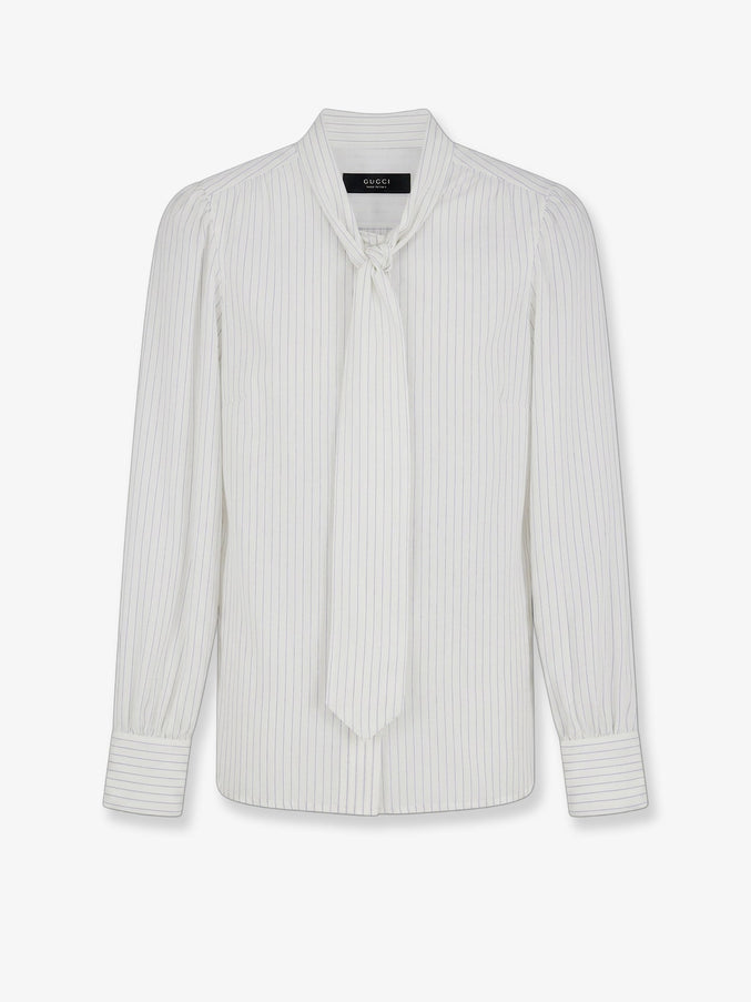 Gucci Striped Silk Shirt Whiteazure