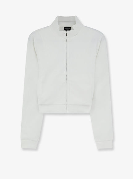 Gucci Lightweight Ribbed Cotton Jersey Sweatshirt White