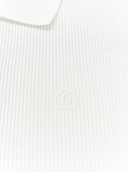 Gucci Ribbed Cotton Jersey Polo Shirt