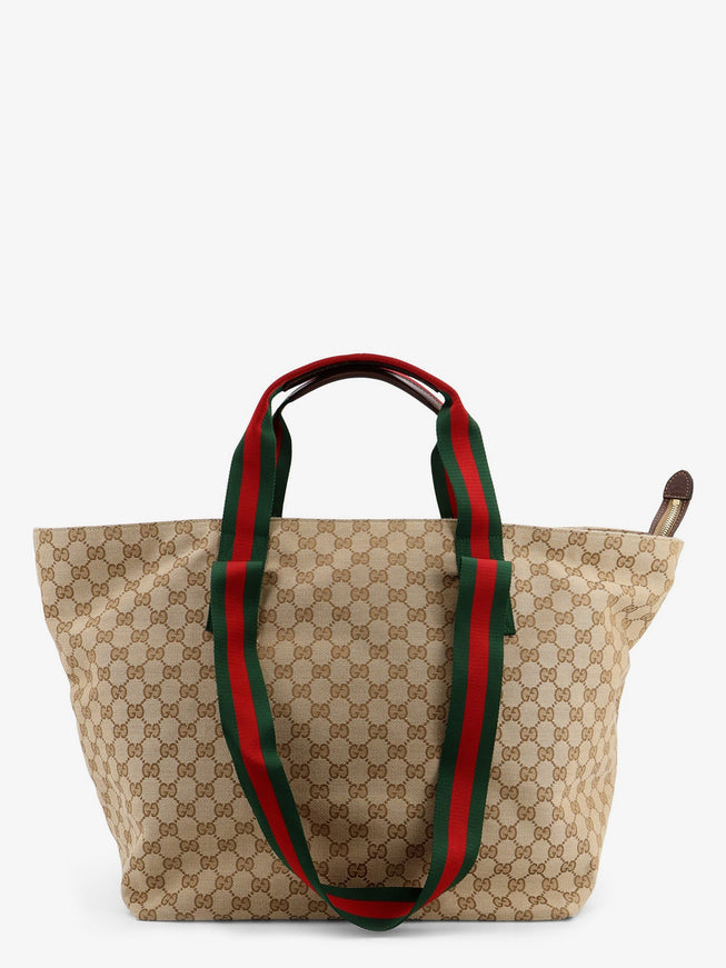 Gucci Gg Fabric Shopping Bag With Nastro Web Handle Detail Uni Vintsanddkbrovrv