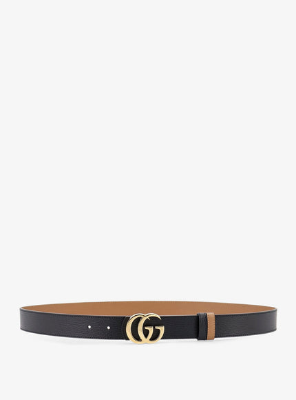 Gucci Gg Marmont Leather Belt Blackbeige