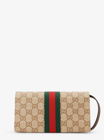 Gucci Gg Fabric Shoulder Bag With Nastro Web Detail