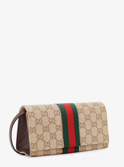 Gucci Gg Fabric Shoulder Bag With Nastro Web Detail