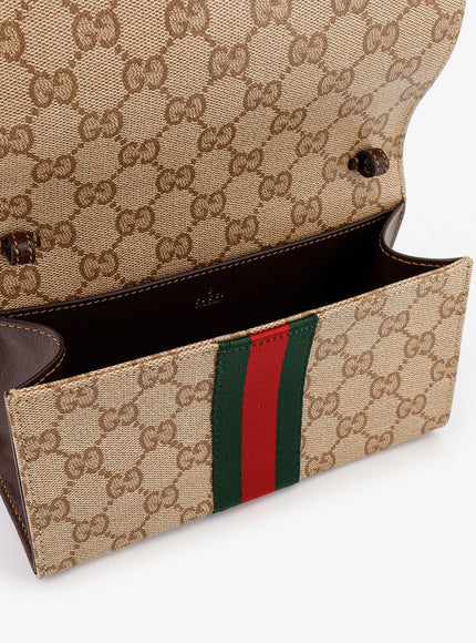 Gucci Gg Fabric Shoulder Bag With Nastro Web Detail