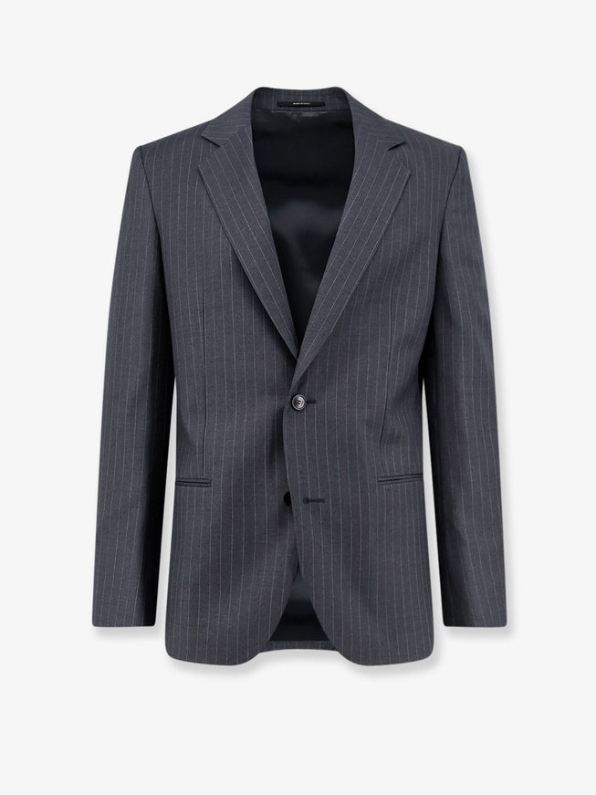 Gucci Pinstriped Wool Blazer Greyazure
