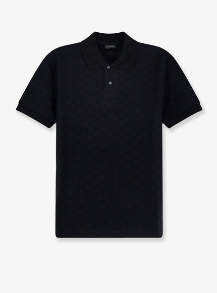 Gucci Gg Viscose Blend Polo Shirt Black
