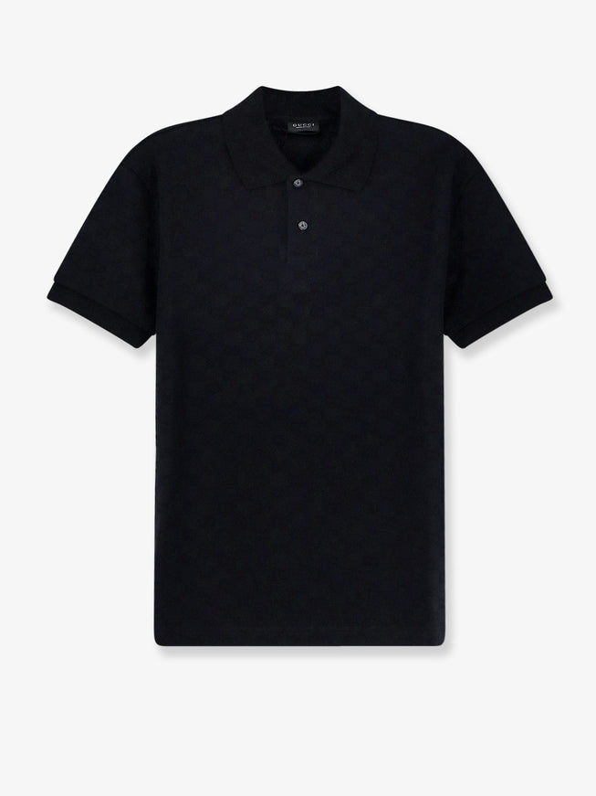 Gucci Gg Viscose Blend Polo Shirt Black