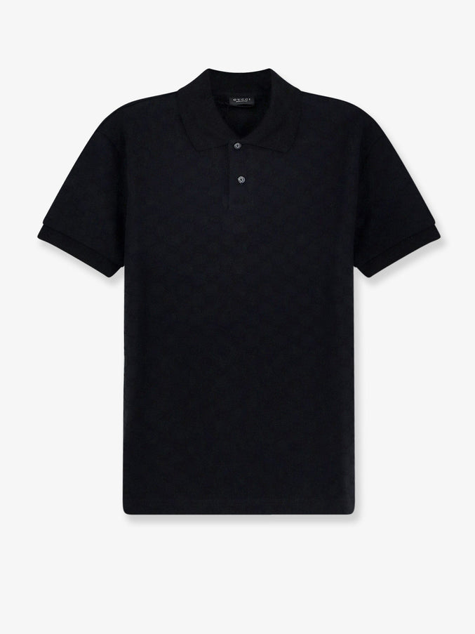 Gucci Gg Viscose Blend Polo Shirt Black