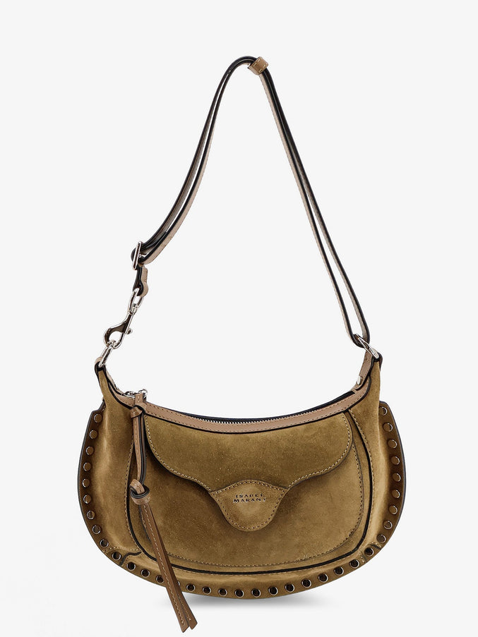 Isabel Marant Oskan Moon Suede Shoulder Bag in Taupe Uni Taupe
