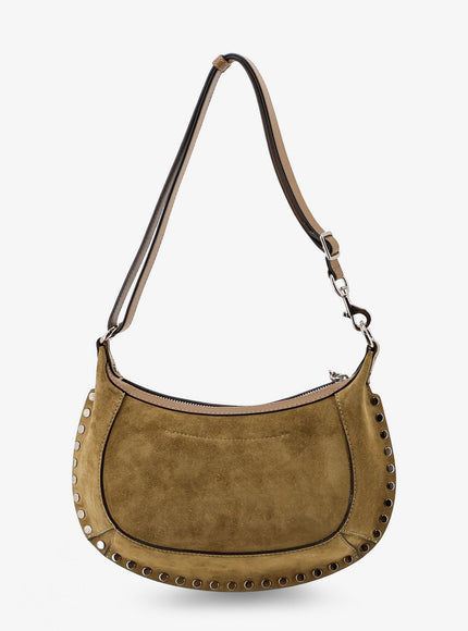 Isabel Marant Oskan Moon Suede Shoulder Bag in Taupe