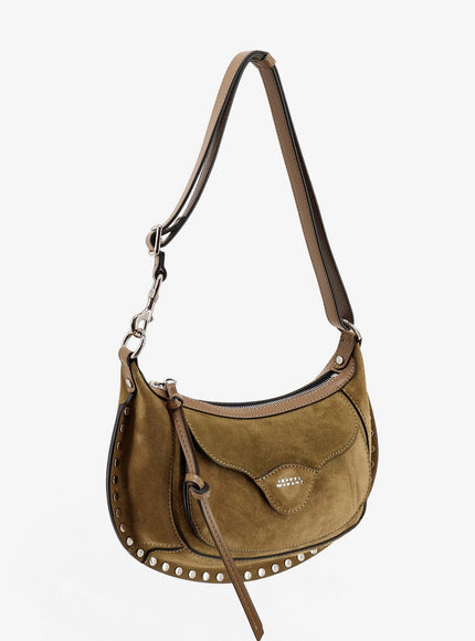 Isabel Marant Oskan Moon Suede Shoulder Bag in Taupe