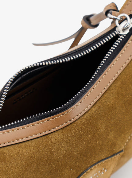 Isabel Marant Oskan Moon Suede Shoulder Bag in Taupe