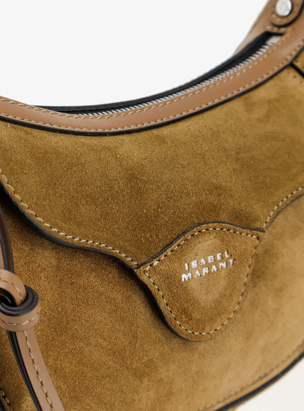 Isabel Marant Oskan Moon Suede Shoulder Bag in Taupe