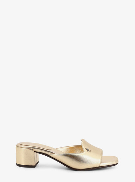 Jimmy Choo Dina 45 Laminated Leather Sandals Gold