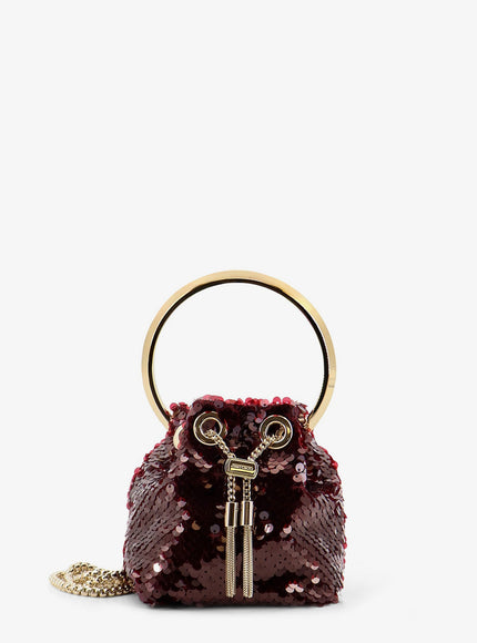 Jimmy Choo Micro Bonbon Crossbody Bag With All-Over Sequins Uni Deepmerlotlightgold