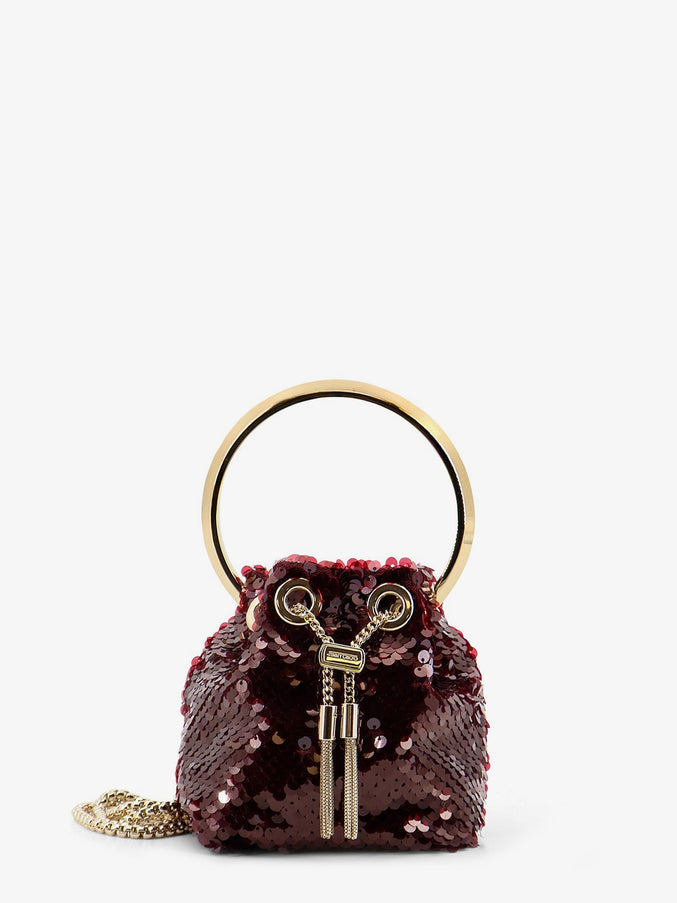 Jimmy Choo Micro Bonbon Crossbody Bag With All-Over Sequins Uni Deepmerlotlightgold