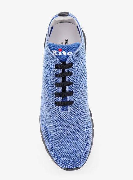 Kiton Ciro Paone Knitted Fabric Sneakers With Embroidered Logo